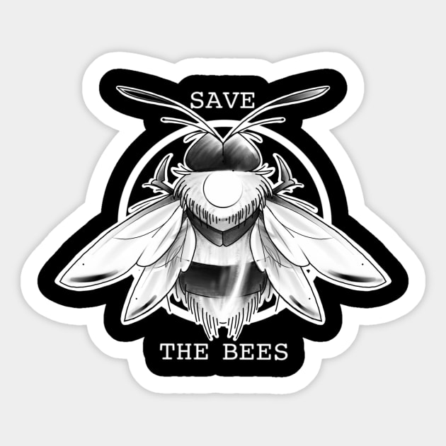 save the bees Sticker by elywick